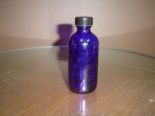 4 OZ COBALT BLUE GLASS BOTTLE
