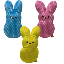 Peeps Just Born Bunny Easter Christmas Pink Blue Yellow Polka Dot Stuffed Animal