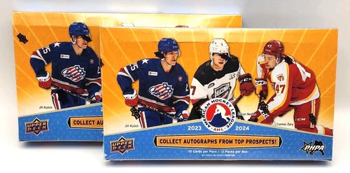 2023-24 UPPER DECK AHL HOBBY BOX (2X) 12 PACKS / 10 CARD PACKS SEALED QTY!!