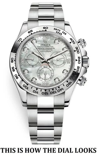 Rolex Daytona MOTHER OF PEARL diamond white gold DIAL for 116509 & 116519LN - Picture 8 of 8