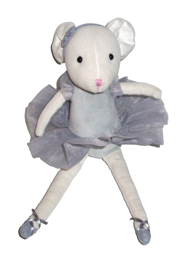 Jellycat Pirouette Mouse Pebble Gray Ballerina Plush Stuffed Animal Toy