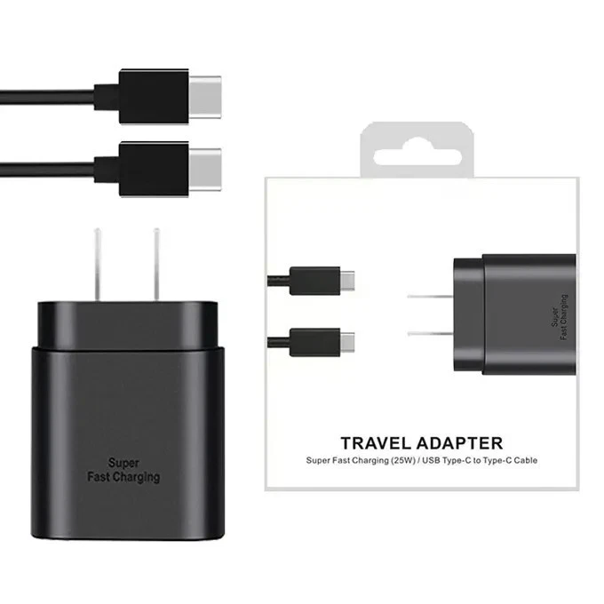 2PK 25W Type C USB-C Cable Super Fast PD Wall Charger Samsung Galaxy S21 S22 S23 - Image 4 of 4