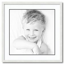 ArtToFrames Matted 24x24 White Picture Frame with 2" Double Mat, 20x20 Opening