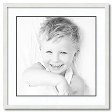 ArtToFrames Matted 24x24 White Picture Frame with 2" Double Mat, 20x20 Opening
