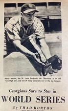 St. Louis Marty Marion Baseball MLB Atlanta GA Print Article 1949 AJC Shortstop
