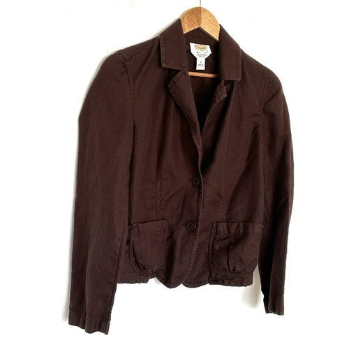 Talbots Women’s Blazer Size 8 Brown Irish Linen Blend Long Sleeve Pockets Jacket - Picture 2 of 8