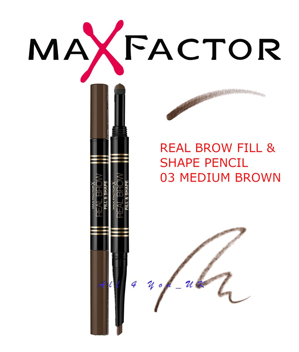 Crayon à Sourcils Max Factor Real Brow Fiber - Teinte 003 Medium Brown, Effet Naturel Avec Fibres