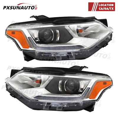 Fit For 2018-2021 Chevy Traverse Chrome HID Headlights w/ LED DRL Left & Right