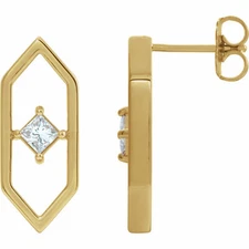 Diamond Geometric Earrings In 14K Yellow Gold (1/3 ct. tw.)