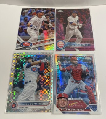 Willson Contreras Refractor, Prism Lot 2017 RC , 18, 22 & 23 Topps Chrome Free