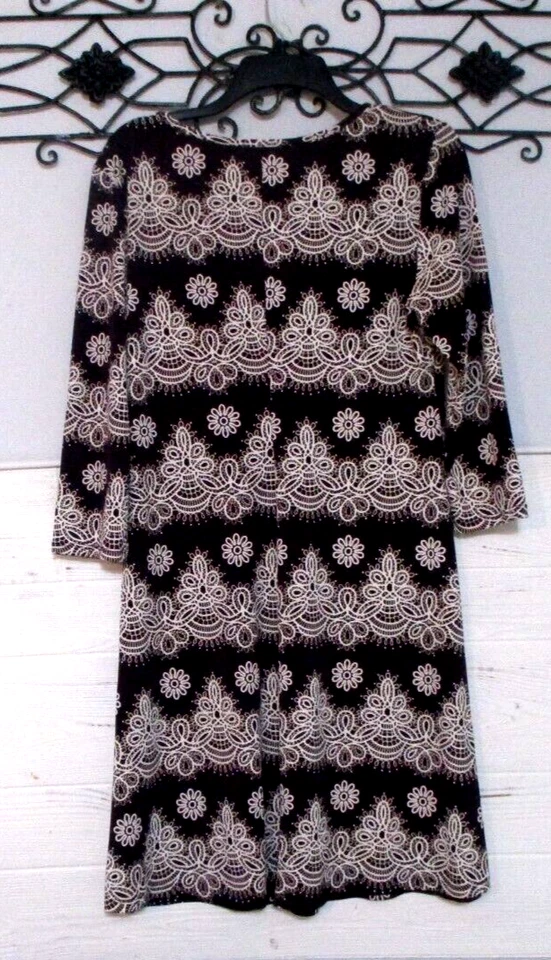 RN Studio Size 8 Woman's Knit Dress Multicolored Floral Long Sleeve - Image 2 of 4