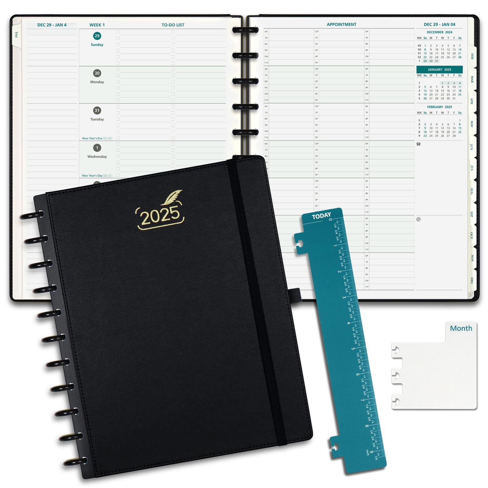 BEZEND Weekly Planner 2025 to Do List Notebook Week to View with 3 Columns Sc...