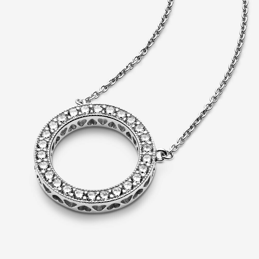 Beautiful Sterling Silver Pandora Circle of Sparkle Necklace | eBay