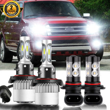 For Ford Expedition 2007-2014 Led Headlight Hilo Fog Light 4 Bulbs Combo Kit