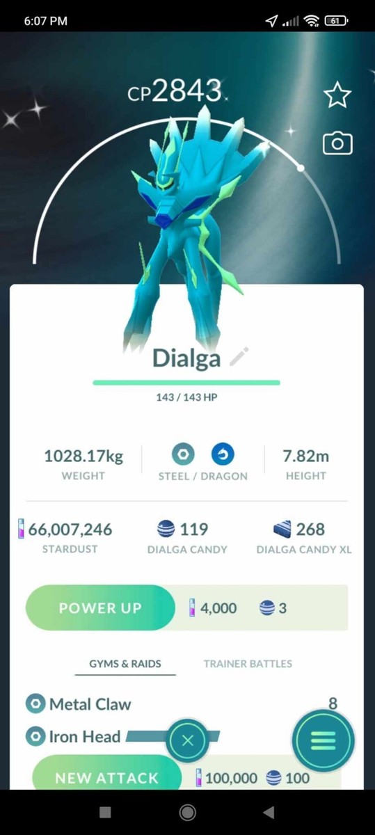 Pokemon Shiny Dialga Origin Forme GO - TRA'DE 20k Or 1 Mill Dust Pokemon Shiny Dialga Origin Forme GO - TRA'DE 20k Or 1 Mill Dust