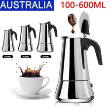 Stovetop Espresso Maker Moka Pot Percolator Italian Coffee Maker Stainless Steel