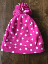 Garnett Hill fleece hat polka dot girl