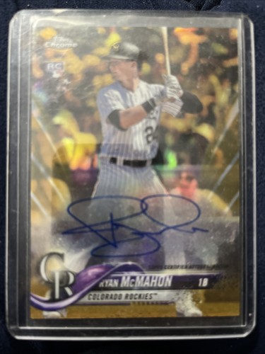 2018 TOPPS CHROME RYAN McMAHON RC GOLD REFRACTOR AUTO 13/50