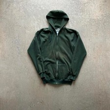 Vintage 80s Thermal Lined Hoodie Mens LT Green Full Zip Waffle Made in USA