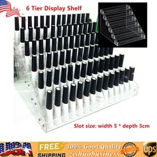 6 Tier Clear Acrylic Nail Polish Holder Rack Storage Organiser Retail Display US