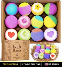 12-Pack Scented Bath Bombs Set for Women - Bubble Bath Easter Gifts