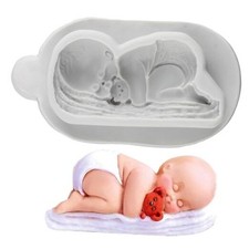Sleeping Baby Fondant Silicone Molds Baby Chocolate Candy Mold for Baby Shower