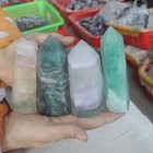 10.3LB 15 Natural Rainbow Fluorite Quartz Crystal Point Tower Polished Healing — photo 2