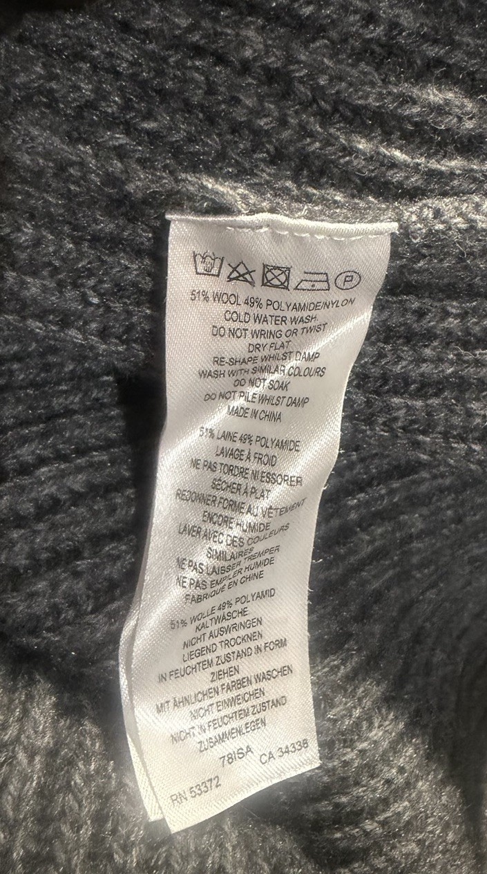 French Connection Wool Blend Gray Colorblock Pull… - image 6