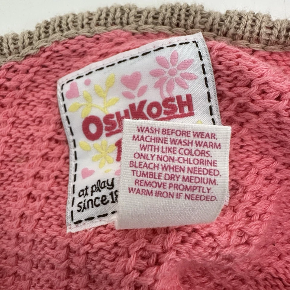 Cárdigan Oshkosh B'gosh Niñas 6x Rosa Tejido Bordado NUEVO * Ver Tabla de Tallas* NUEVO Foto 4 de 4