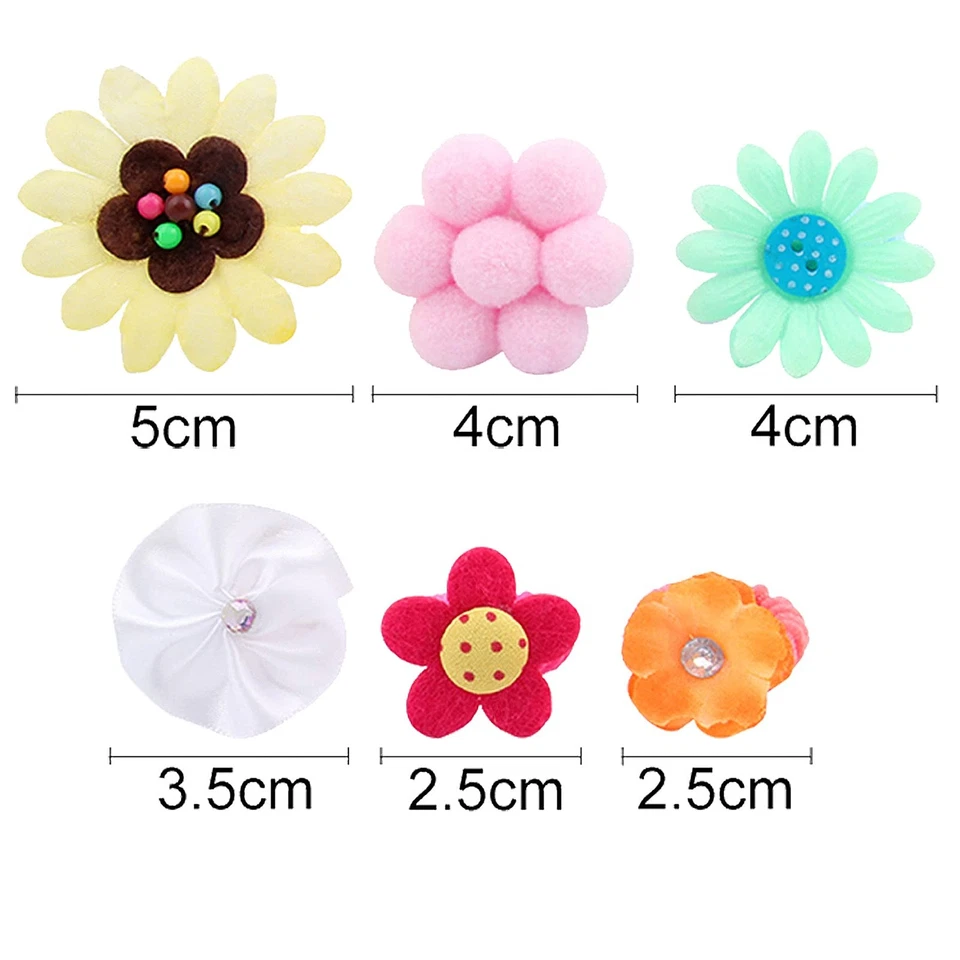 50 Pcs Elastic Hair Ties for Girls Cute Flower Toddler Hair Ties Multicolor C... - Image 2 of 4