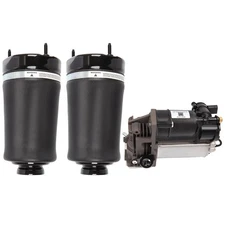 3PCS Front Air Suspension Spring + Compressor For Mercedes ML350 ML500 GL450