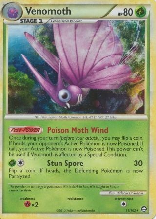 Venomoth - 11/102 - Pokemon Triumphant Holo Card NM