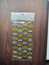 Sparkly Silver  Gold Crowns, 3D scrapbook stickers Recollections  668368