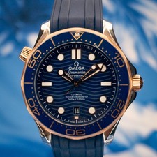 2024 Omega Seamaster Diver 300M Sedna Gold Blue Wave Rubber 210.22.42.20.03.002