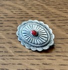 SILVER AND CORAL NAVAJO PIN — photo 4