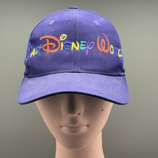 Walt Disney World SPELL OUT Vintage Goofy s Hat Co Adjustable Purple Green Brim