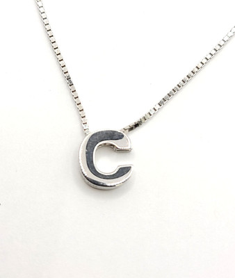 Sterling Silber C Buchstabe Initiale Alphabet Name 925 Silber Halskette 18''