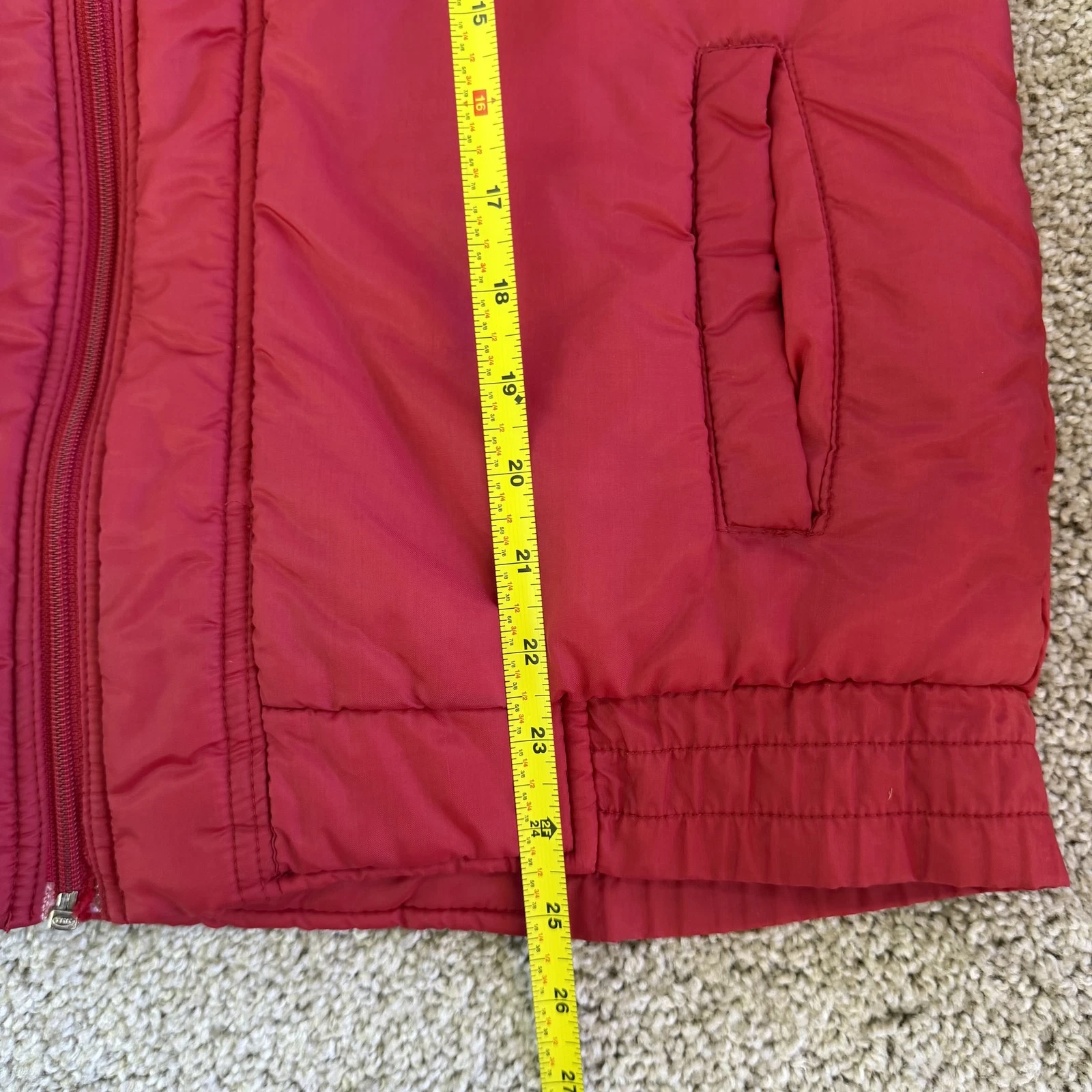 Currentseen Vest Mens M Red Nylon Puffer Full Zip Lined Outdoor Winter Warm - product detail image 5