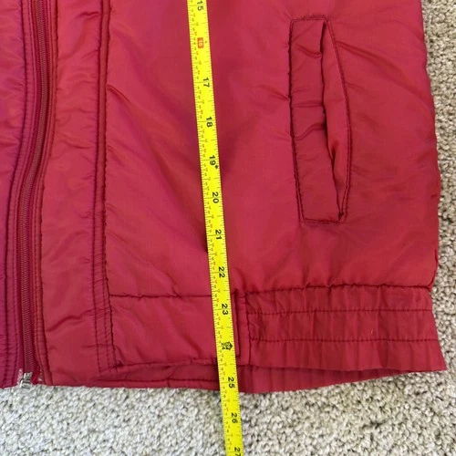 Currentseen Vest Mens M Red Nylon Puffer Full Zip Lined Outdoor Winter Warm image 5