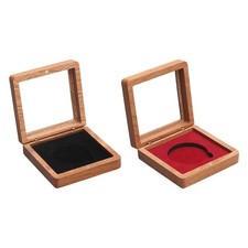 Wooden Coin Presentation Display Box Portable Home Commemorative Coin Holder