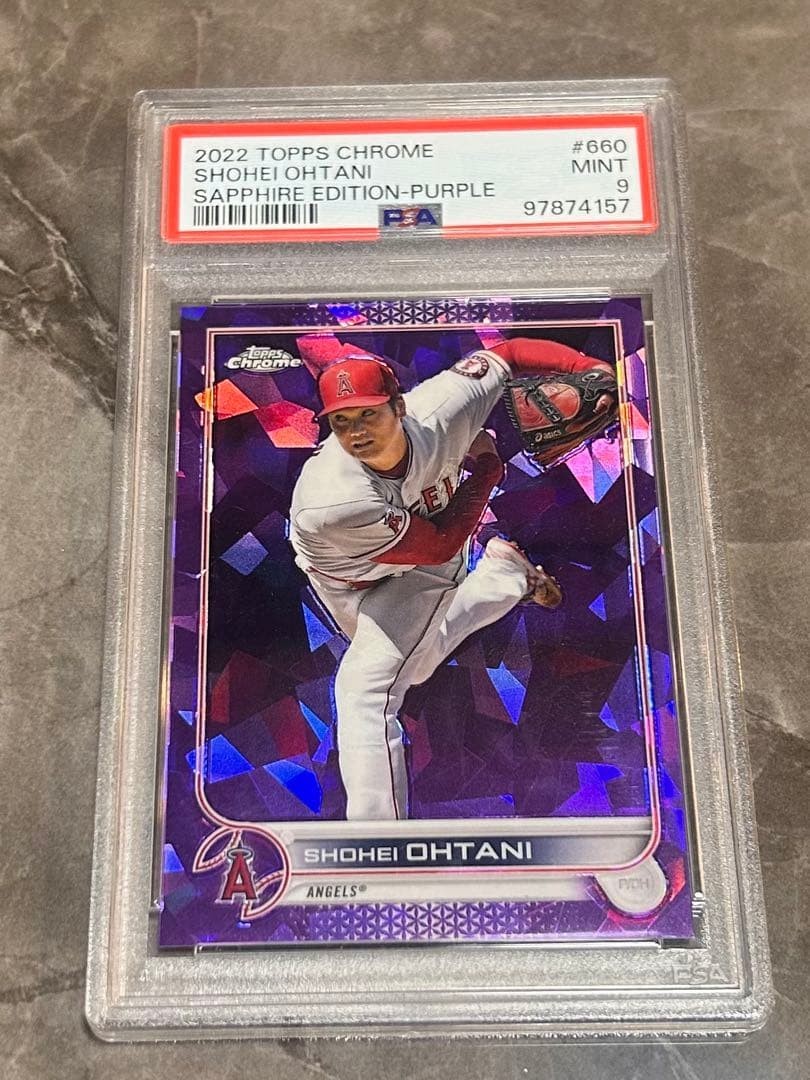 Shohei Ohtani 2022 Topps Chrome #660 Sapphire Edition Purple 02/10 PSA 9