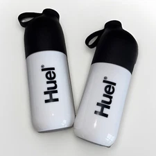 Pair of 2 Huel Travel Shaker Water Bottles For Outdoor Protein Shake Gym NEW