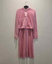 NEW Juicy Couture Velour Bling Tracksuit Hoodie  Pants Rose-pink size XL