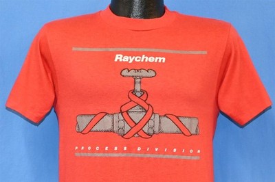 vintage 80s RAYCHEM PROCESS DIVISION PIPE RADIATION CHEMISTRY t-shirt SMALL S