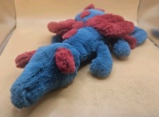 RARE Jellycat London Dexter Dragon Plush Teal Maroon Small 12 Great Condition