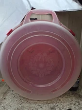 Red Plastic Wreath Storage Container – Holds 24" Wreath