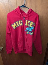 Disney Mickey Mouse Full Zip Hoodie Sweatshirt Jacket Size Small Embroidered
