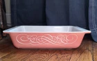 Vintage Pyrex Pink Scroll 575-B Promo Space Saver 2 Qt Casserole Dish MCM USA