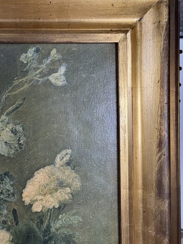 Mid Century Italian Still Life Floral Canvas Print Large Gilded Wood Frame - Picture 14 of 20