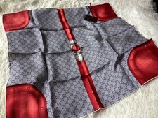 Authentic Gucci Scarf 100% Silk with a GG Pattern 66cm x 66cm from Japan Fashion